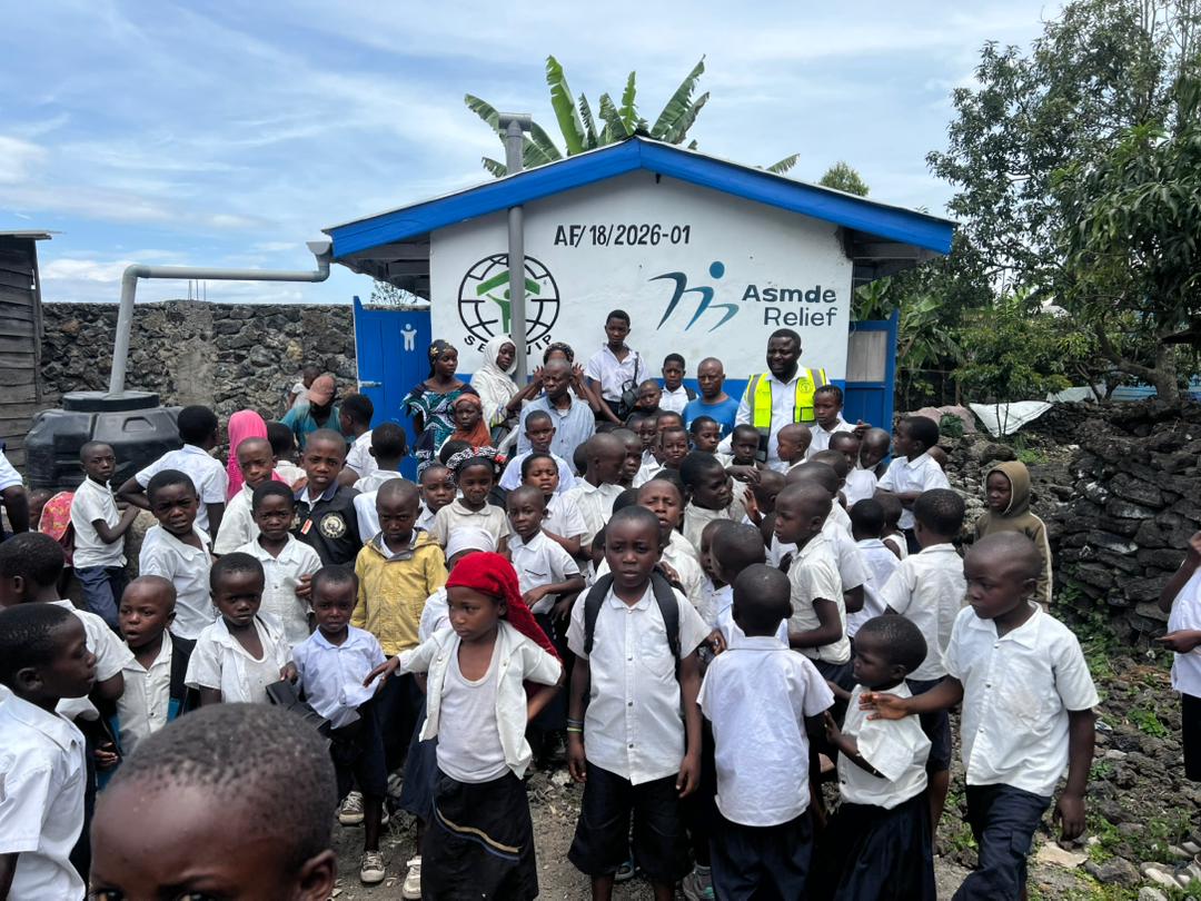 construction de blocs de latrines dans les écoles détruites par la guerre au Nord-Kivu, plus précisément dans la ville de Goma